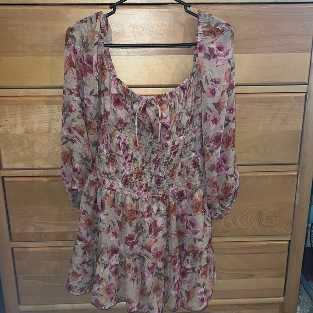 Floral pink and orange dress